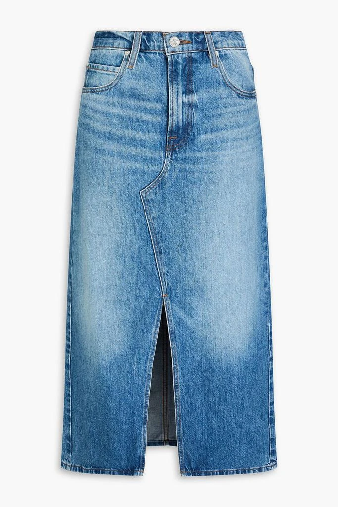 FRAME The Midaxi faded denim midi skirt 1