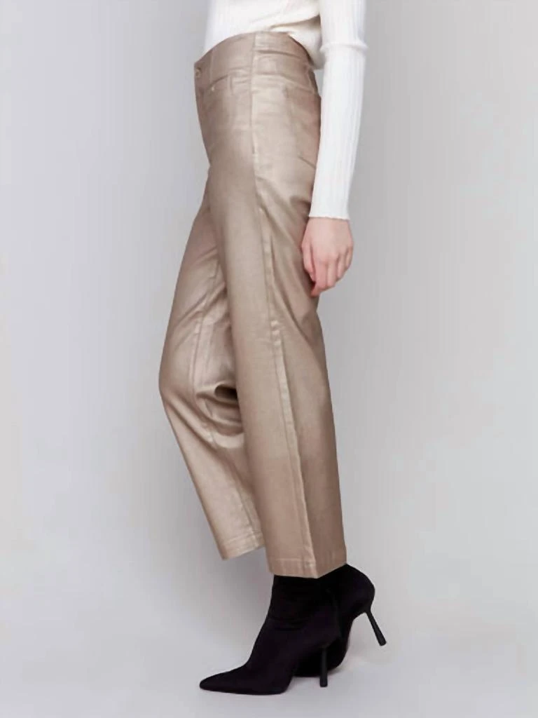 CHARLIE B Charlie B - Metallic Wax Flared Pants 2