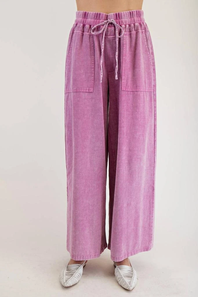 Easel Easel - Wide Leg Ribbed Boho Pants 3