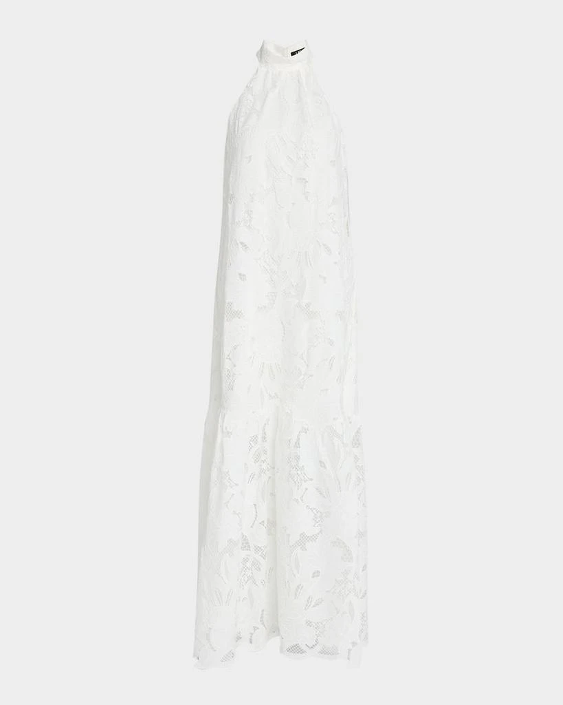 halter dress midi Jewel Badgley Mischka Justine Halter Neck Midi Dress, Size: 14 in White main image 1