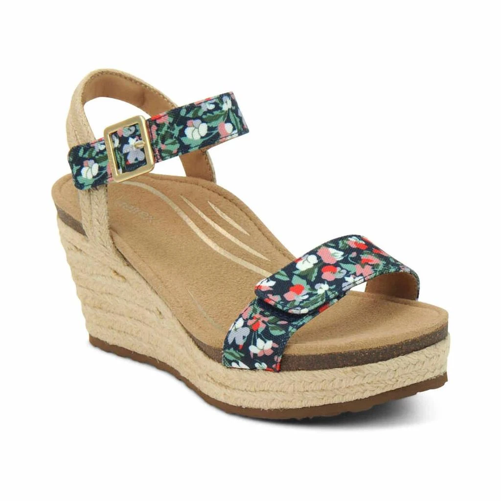 Aetrex SYDNEY QUARTER STRAP ESPADRILLE WEDGE 1