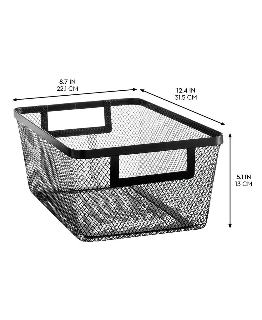 mDesign Metal Mesh Pantry Basket with Handles - Set of 4 - Matte Black 2