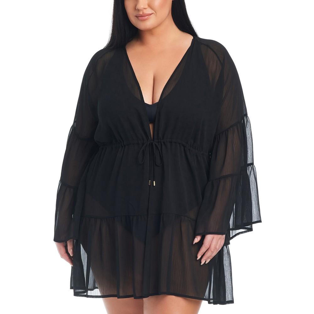 Bleu by Rod Beattie Plus Size Sheer Caftan Cover-Up
