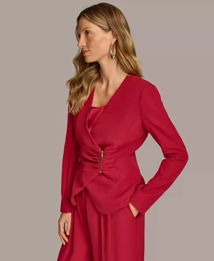 Donna Karan Women's Asymmetrical Zip Front Blazer 6