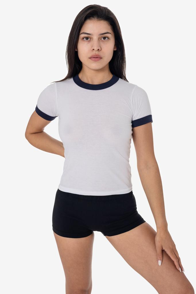 Los Angeles Apparel FF310 - Women's Poly Cotton Ringer Tee