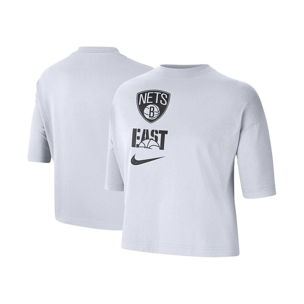 Nike Women's White Brooklyn Nets Essential Boxy T-shirt
