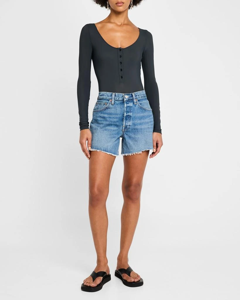 AGOLDE Parker Loose-Fit Vintage Denim Shorts 2