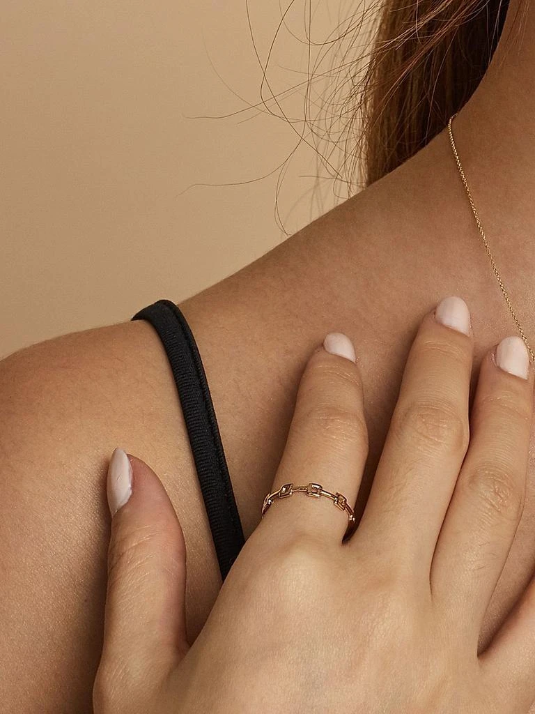 Oradina 14K Yellow Solid Gold Buttoned-Up Ring 3