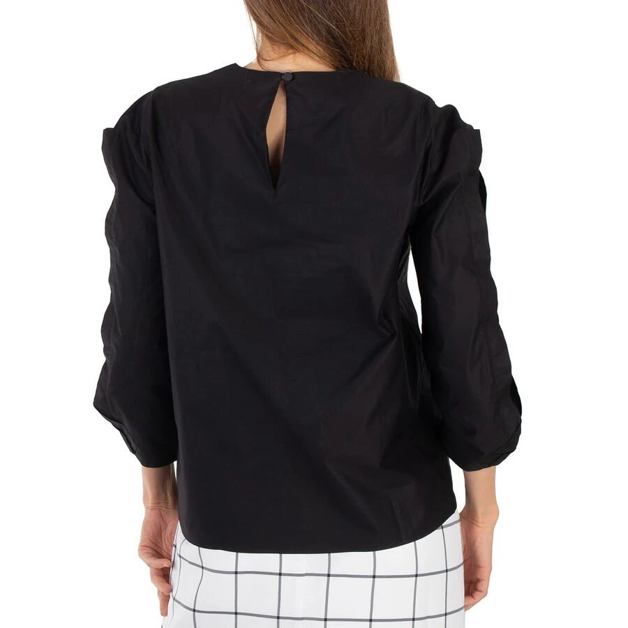 Tibi Ladies Black Cotton Sateen Square Sleeve Top 3
