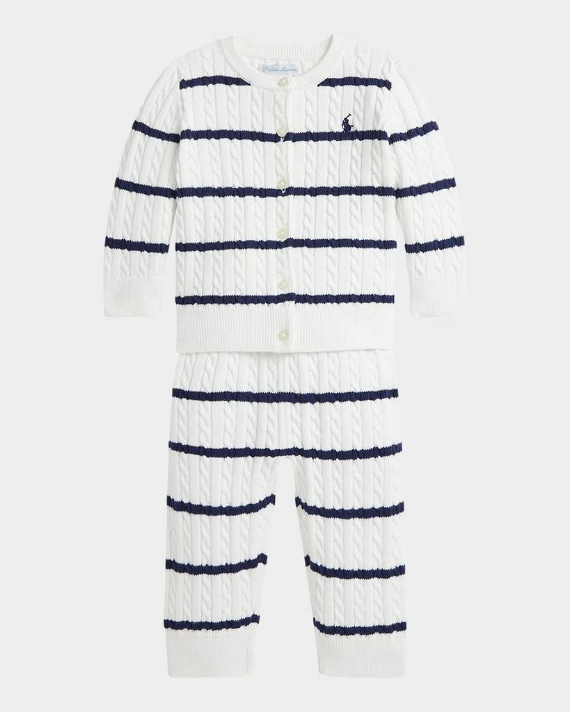 Ralph Lauren Girl's Cable-Knit Cardigan & Leggings Set, Size 3M-24M 1
