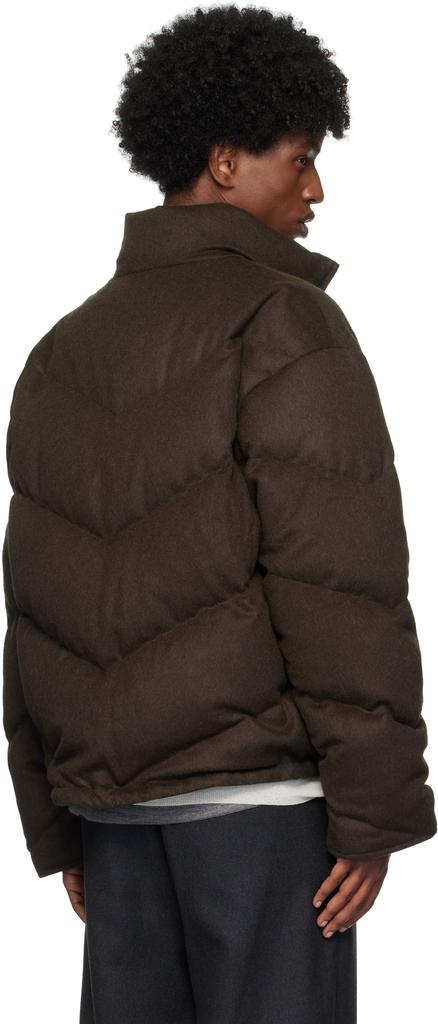 AURALEE Brown Baby Camel Flannel Down Jacket - Coats - BeyondStyle