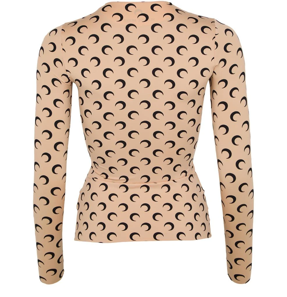 MARINE SERRE Moon printed jersey Second Skin crewneck top 3