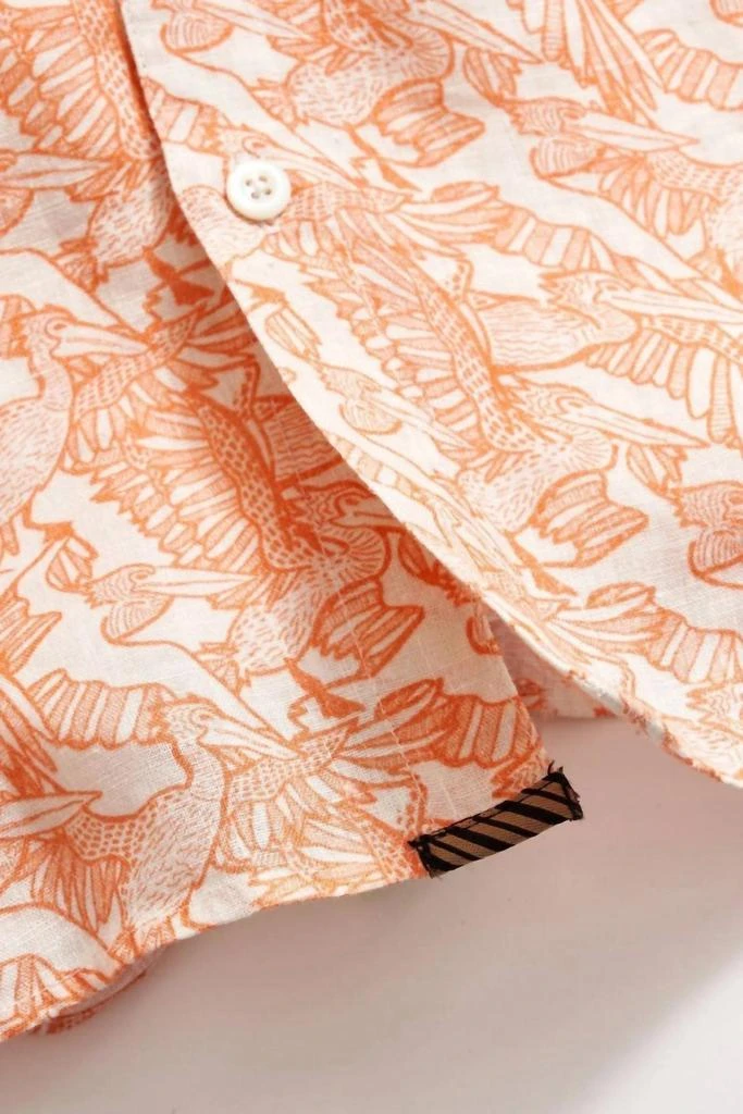Billy Reid Men's Flock Linen Wilson Shirt In Terracotta 5
