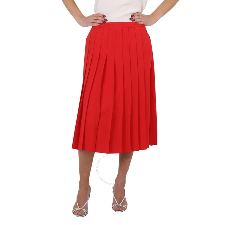 Burberry Ladies Cady Pleated Skirt In Bright Red 1