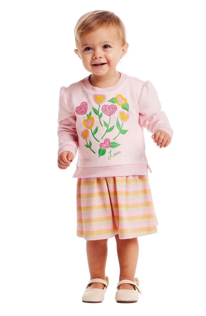 Andy & Evan Flower Twofer Sweatshirt & Dress Set 4