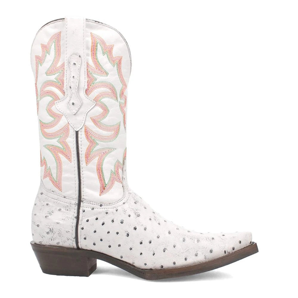 Dingo Outlaw Embroidered Ostrich Print Snip Toe Cowboy Boots 1
