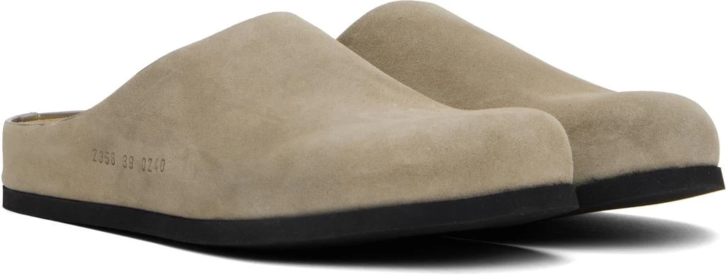 Common Projects Taupe Suede Clog Loafers 4