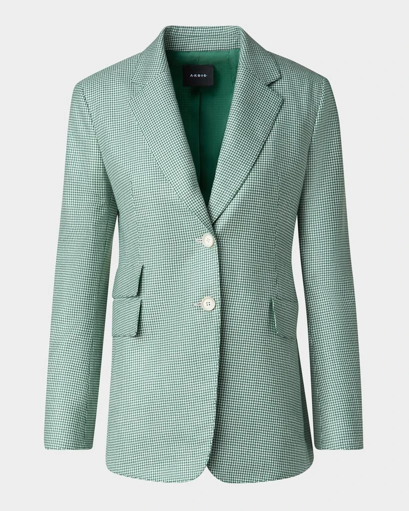 Akris Single-Breasted Cashmere Pepita Jacket 1