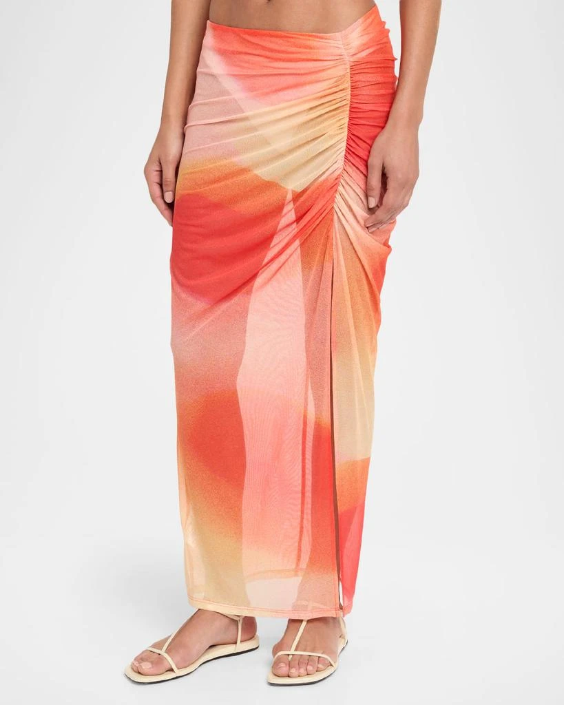 SIMKHAI Kensingten Printed Mesh Coverup Skirt 4