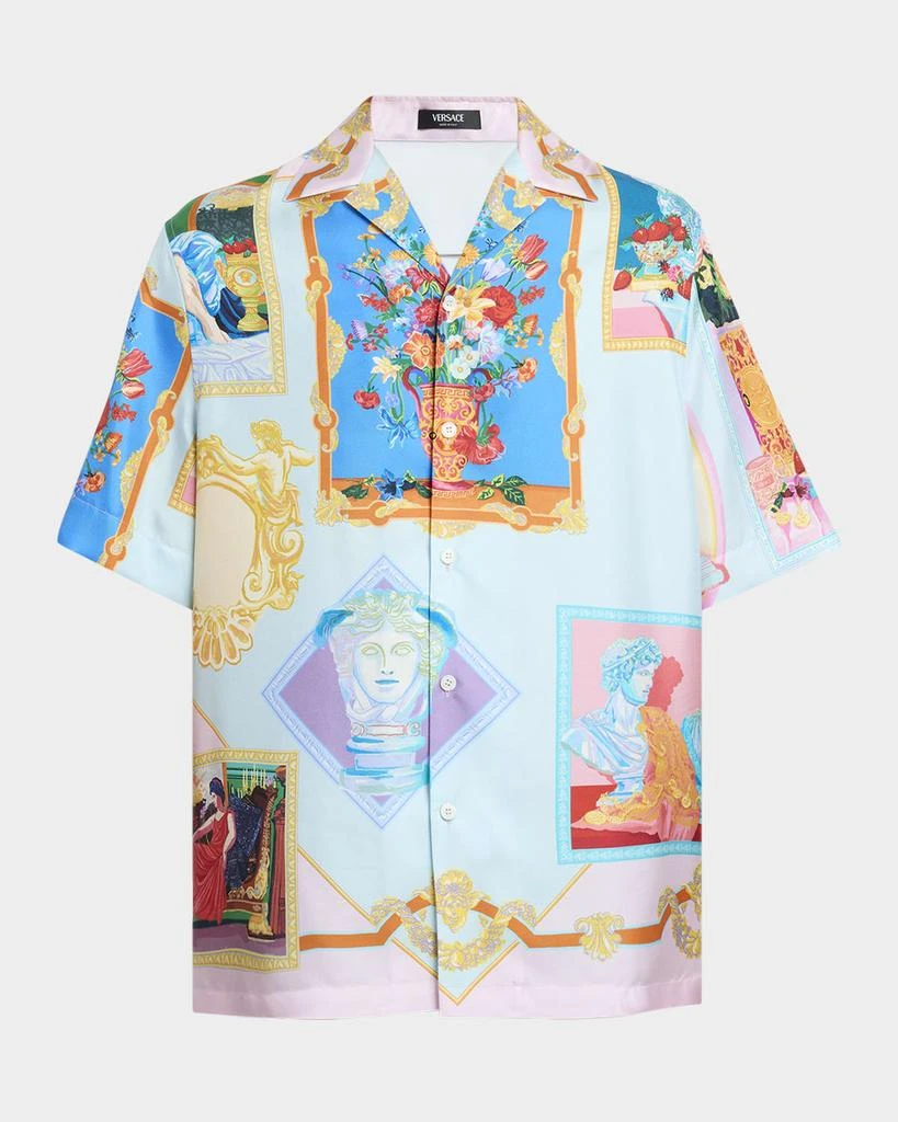 Versace Men's Gallery-Print Twill Camp Shirt 1