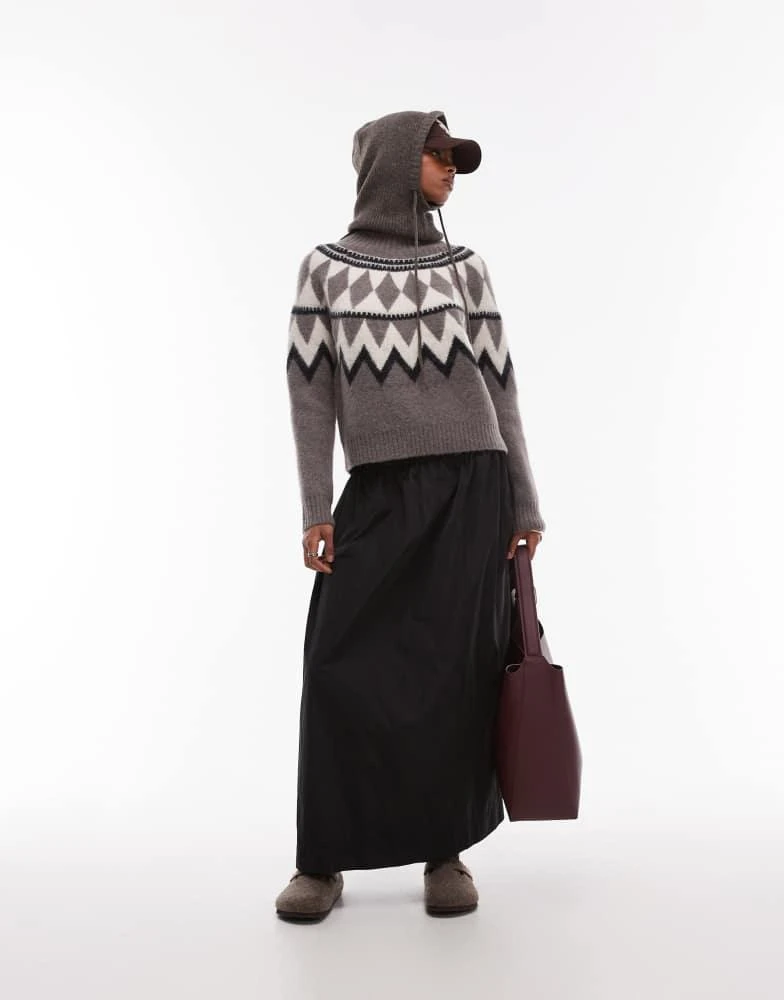 ALL SAINTS AllSaints Tura fairisle jumper in grey 2