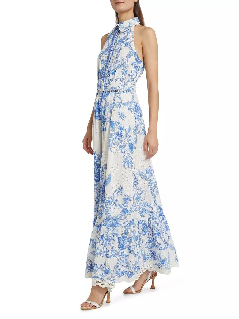 Hemant & Nandita Floral Cotton Halter Maxi Dress 4