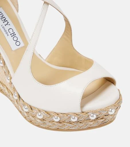 Jimmy Choo Dakota 120 leather espadrille wedges 6