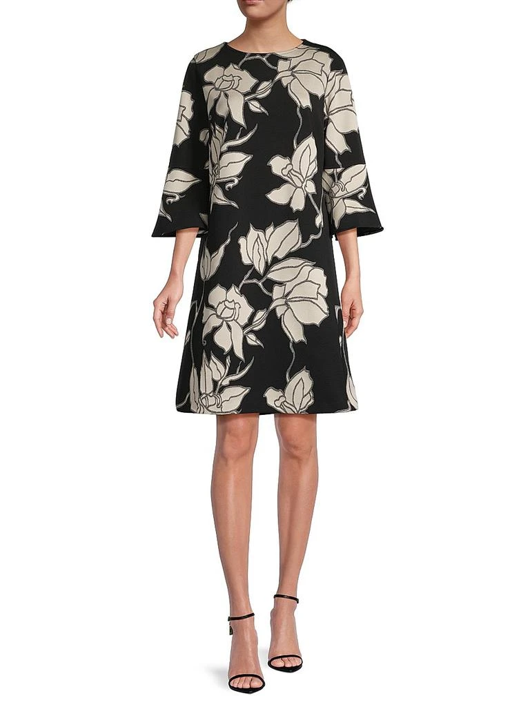 Caroline Rose Autumn Accents Bella Floral Jacquard Midi-Dress 2