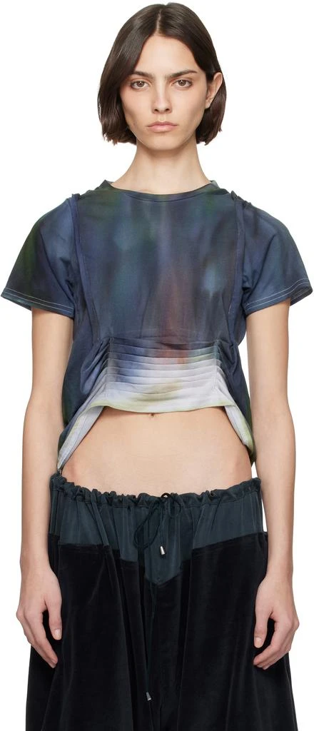 Collina Strada Navy & Green Hazel T-shirt 1