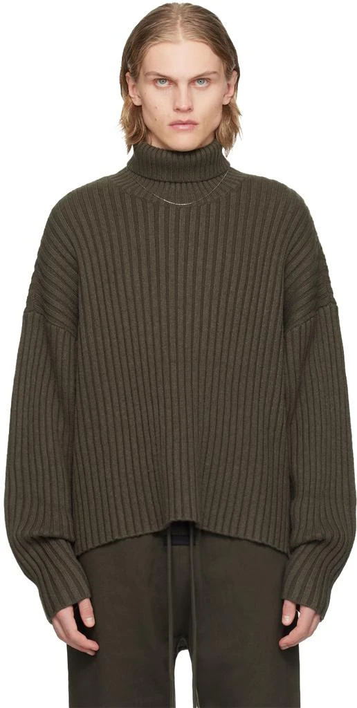 Essentials Gray Rib Turtleneck