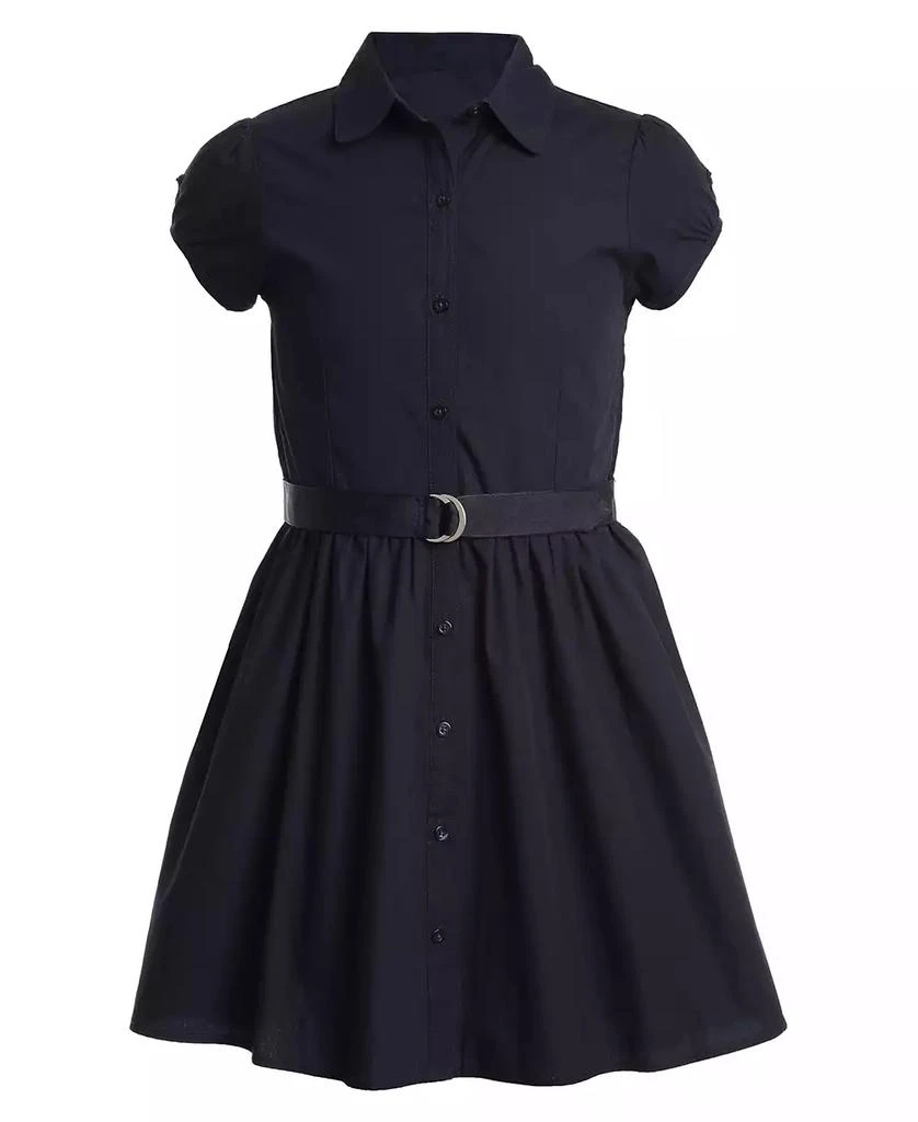Nautica Little Girls Uniform Belted Poplin Shirt Dress 1