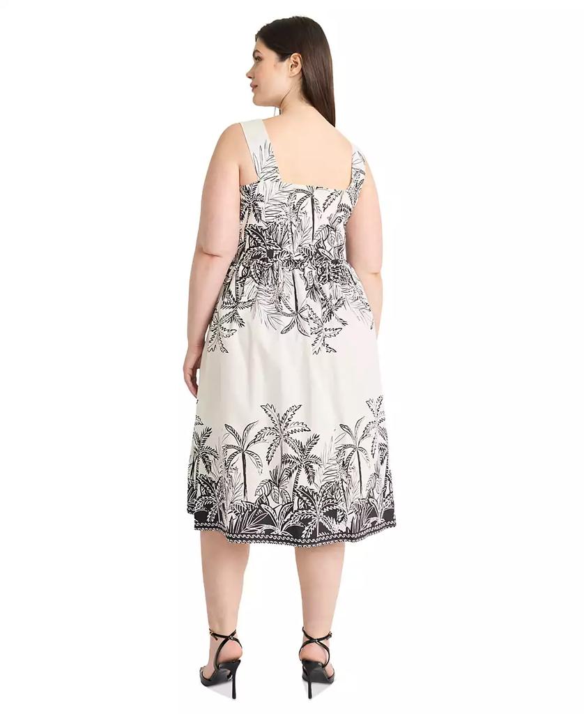 Maggy London Plus Size Printed Fit & Flare Midi Dress