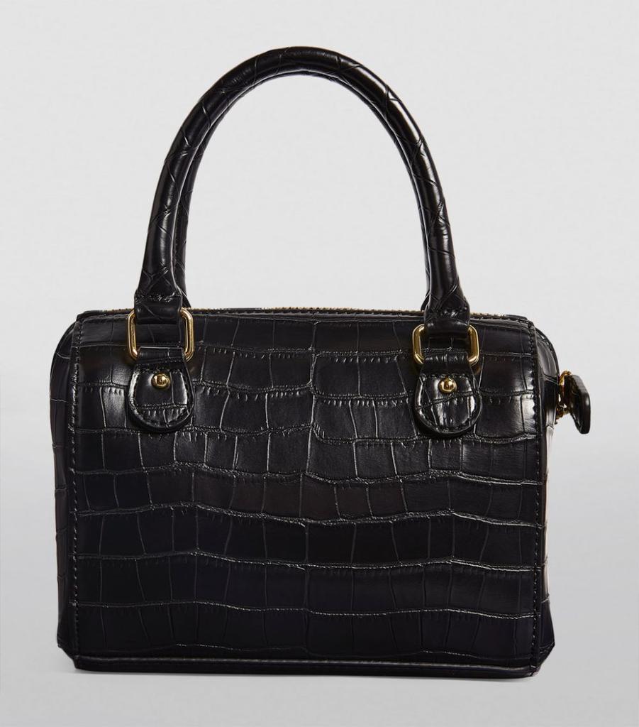 Mini Croc Embossed Barrel Bag