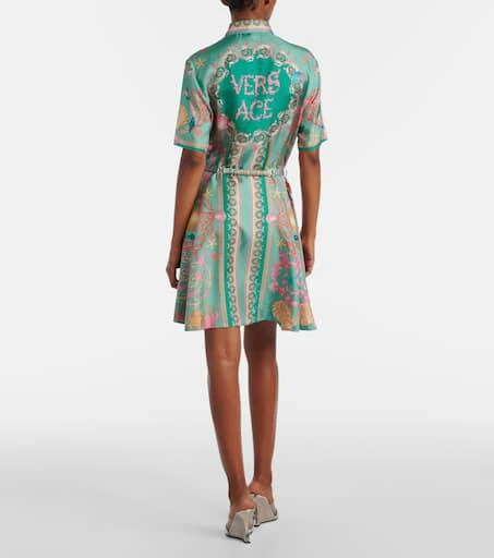 Versace Underwater Barocco silk twill shirt dress 3