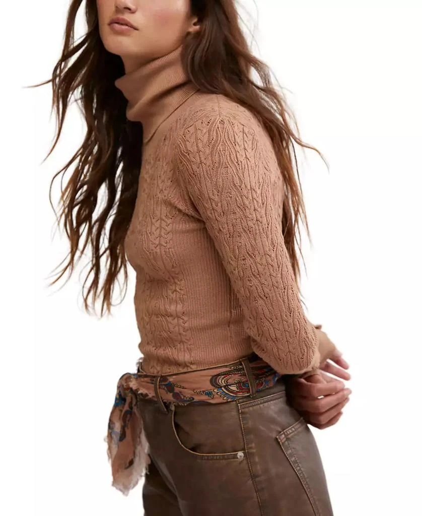 Free People Women's Maddie Cable-Knit Turtleneck Sweater 3