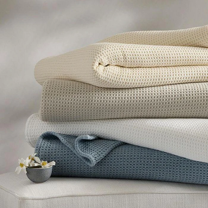 Matouk Chatham Cotton Waffle Bed Blanket 1