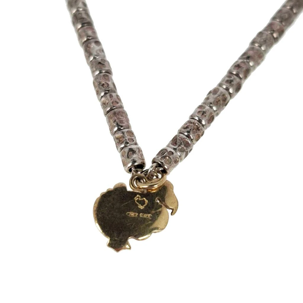 Pomellato Dodo  Bird Charm Granelli Necklace in Silver and Gold Metal 6