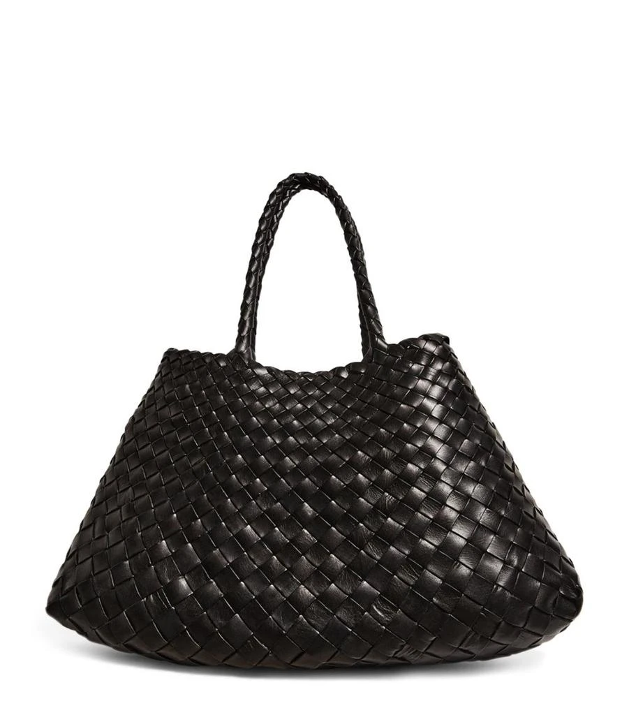 DRAGON DIFFUSION Small Leather Woven Santa Croce Tote Bag 1