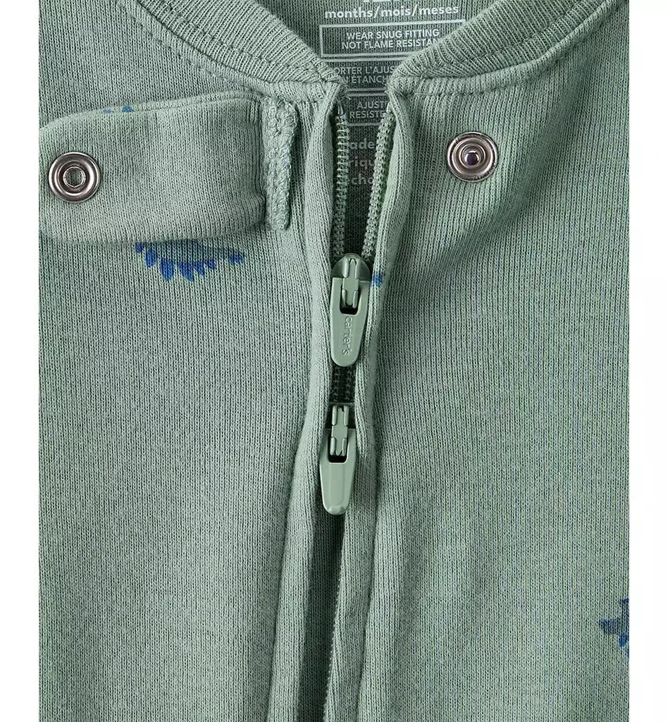 Carter
s Baby Boys Dinosaur-Print Cotton Long-Sleeve 2-Way-Zip 1-Piece Footed Pajamas 3