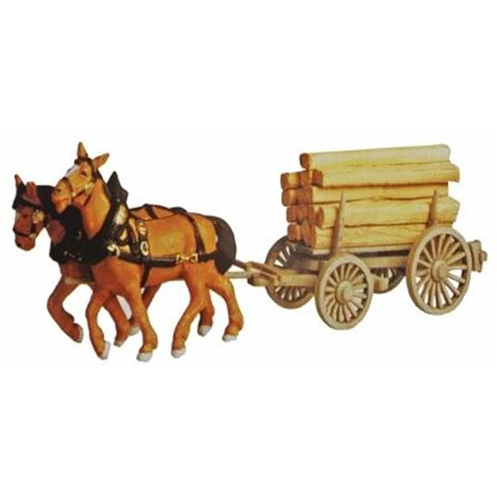 Model Power HO Scale Horse Drawn Lumber Carrier 1
