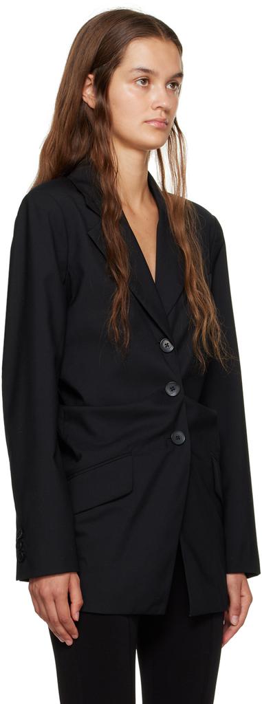 Puppets and Puppets Black Gathered Blazer