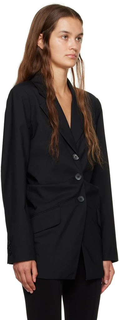 Puppets and Puppets Black Gathered Blazer 2