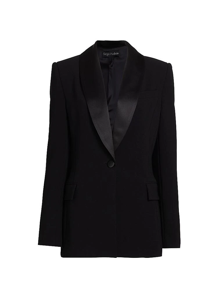 Sergio Hudson Satin Shawl Lapel Blazer 1