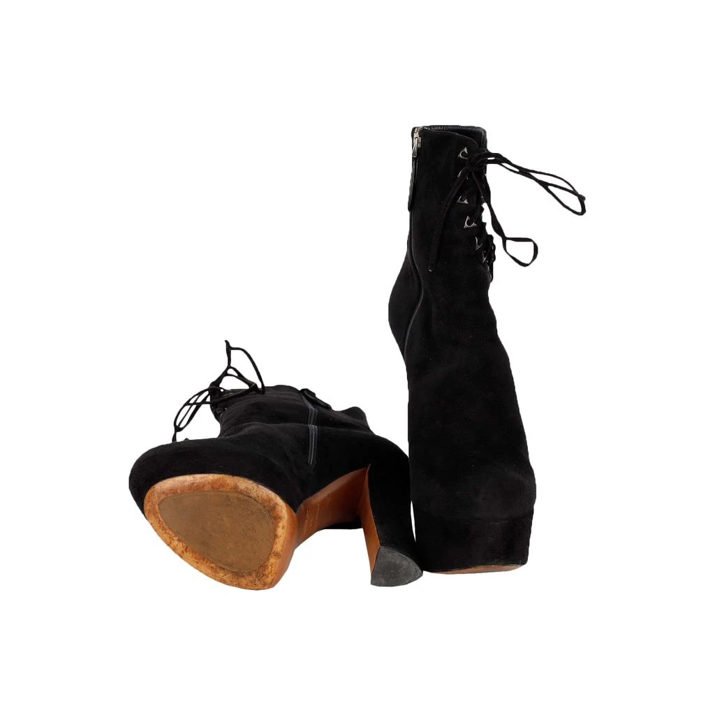 Alaïa Black Suede Lace-up Corset Booties- '20s 5