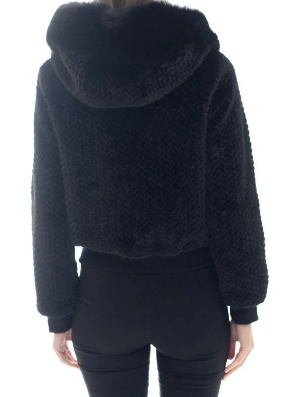 BELLE FARE Cropped Hooded Faux FurJacket 2