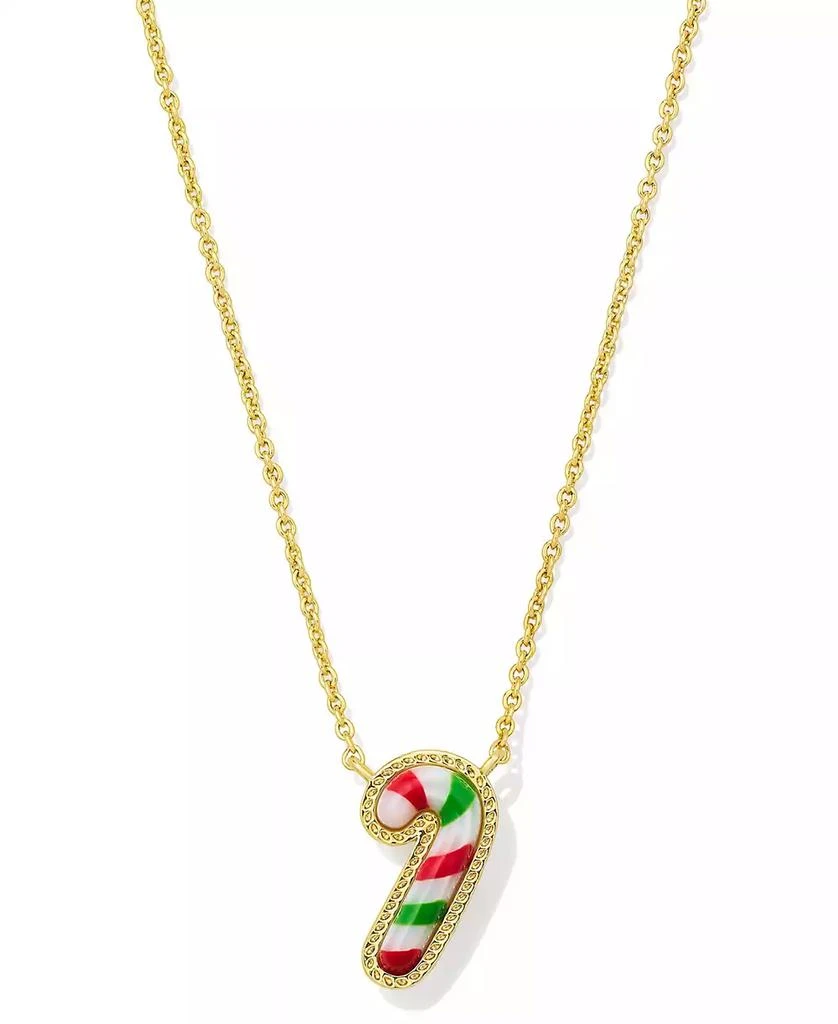 Kendra Scott Gold-Tone Mother of Pearl 
Enamel Candy Cane 19" Pendant Necklace
