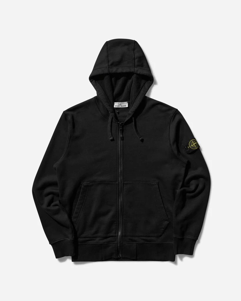 Stone Island Men's Garment Dyed Zip Up Hoodie Black 1