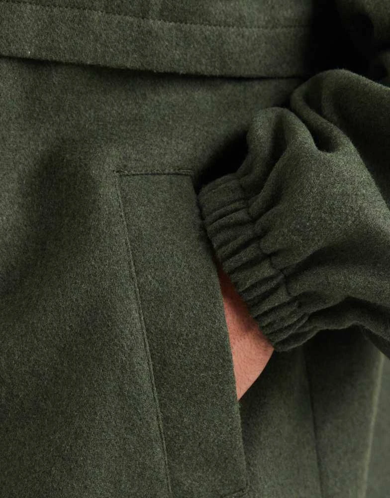 ASOS ASOS DESIGN wool look track jacket in khaki 5