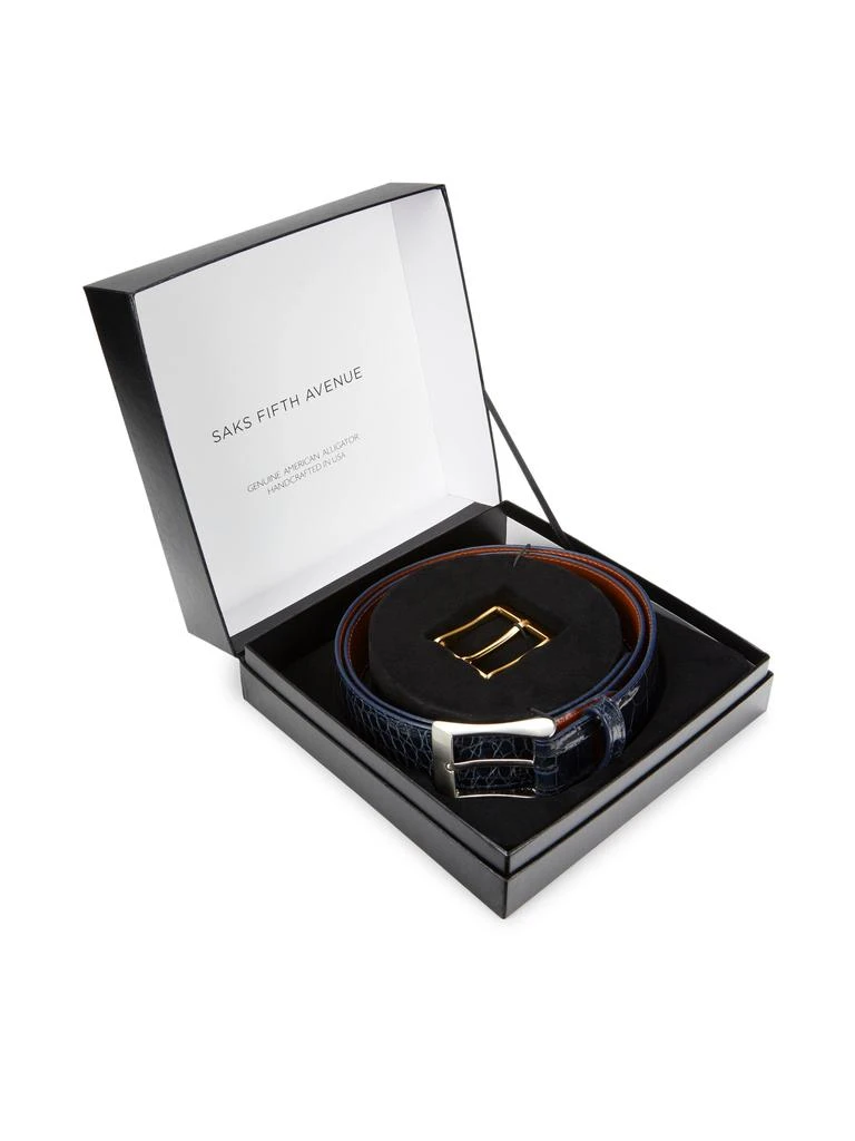 Saks Fifth Avenue Genuine Alligator Leather Belt 4