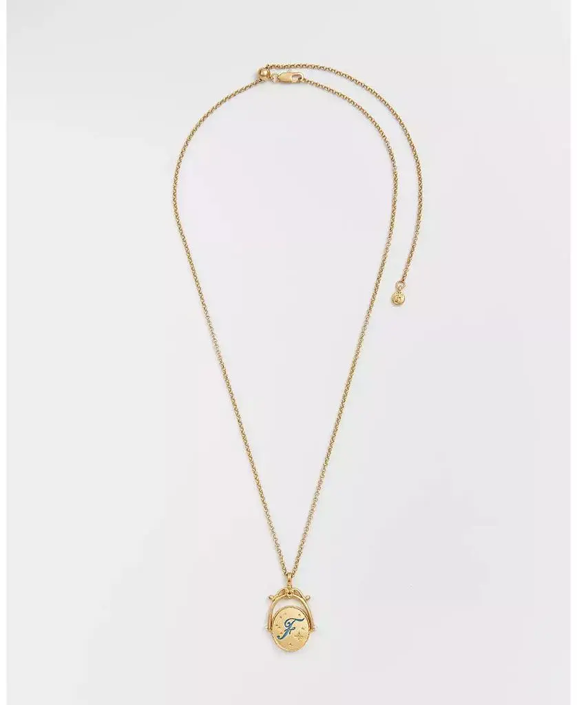 Fable England F Initial Forget-Me-Not Spinner Chain Necklace
